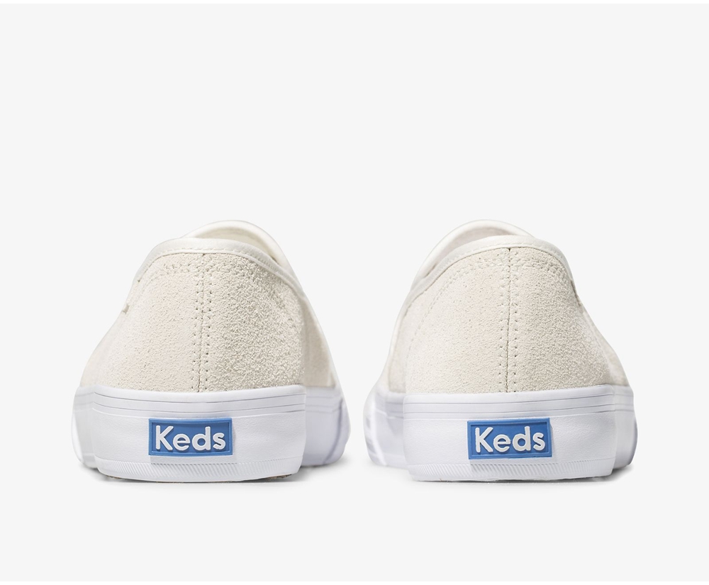 Keds Slip Ons Damen Weiß - Double Decker Suede - HWZ-128473